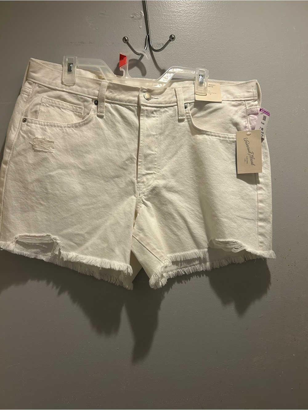 Universal Thread White Frayed Hem Denim Shorts